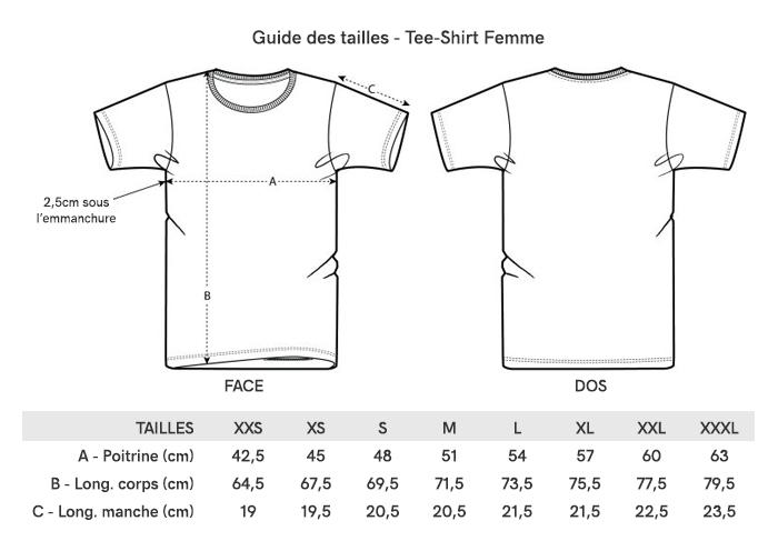 Taille de 2025 tee shirt femme